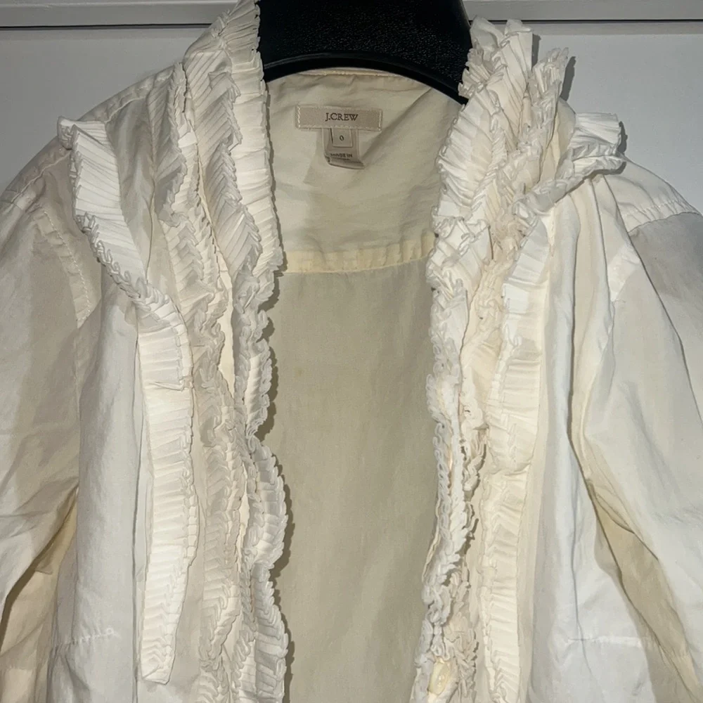 Like New-0-J.Crew Ruffle Button-Down Shirt